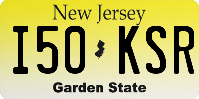 NJ license plate I50KSR