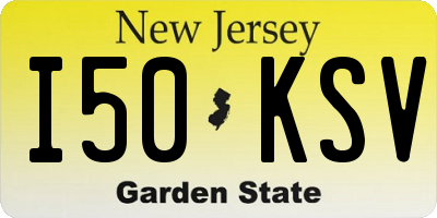 NJ license plate I50KSV