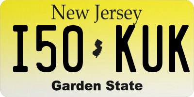 NJ license plate I50KUK