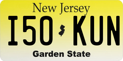 NJ license plate I50KUN