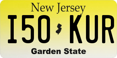 NJ license plate I50KUR