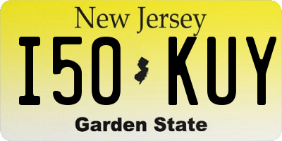 NJ license plate I50KUY