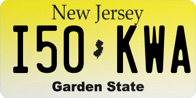 NJ license plate I50KWA