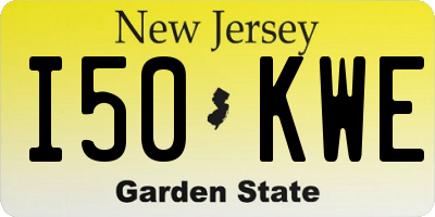 NJ license plate I50KWE