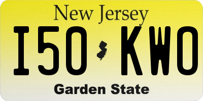 NJ license plate I50KWO