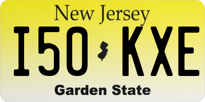 NJ license plate I50KXE