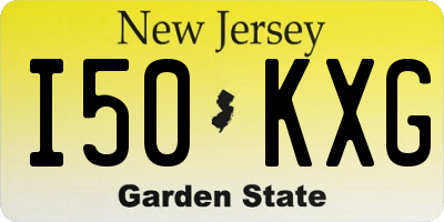 NJ license plate I50KXG