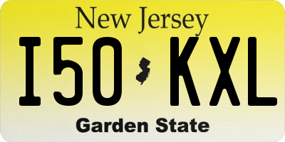NJ license plate I50KXL