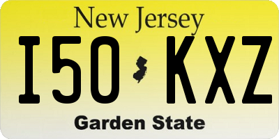 NJ license plate I50KXZ