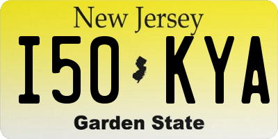 NJ license plate I50KYA