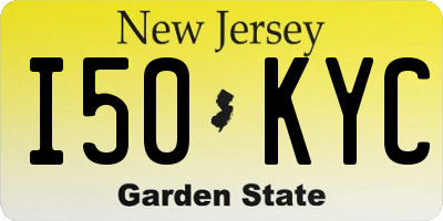 NJ license plate I50KYC