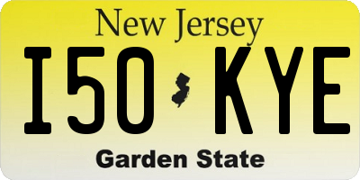 NJ license plate I50KYE