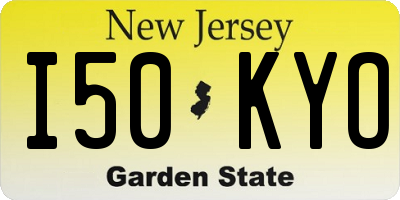 NJ license plate I50KYO