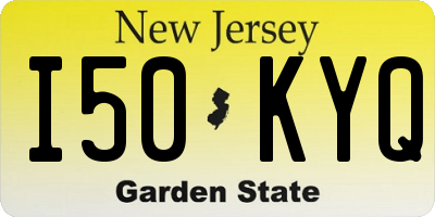 NJ license plate I50KYQ