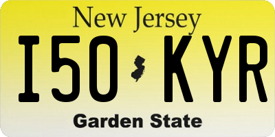 NJ license plate I50KYR