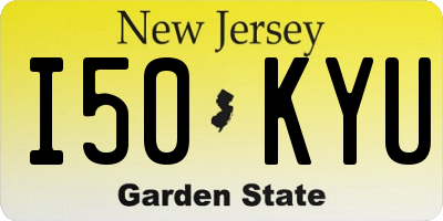 NJ license plate I50KYU