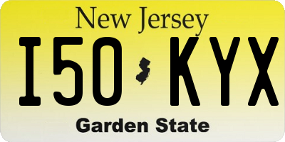 NJ license plate I50KYX