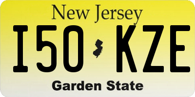NJ license plate I50KZE