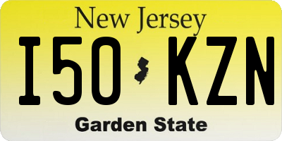 NJ license plate I50KZN