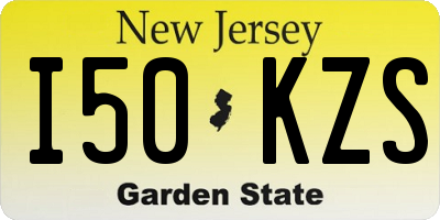NJ license plate I50KZS