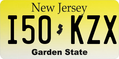NJ license plate I50KZX