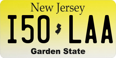 NJ license plate I50LAA