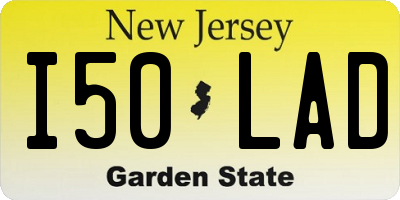 NJ license plate I50LAD