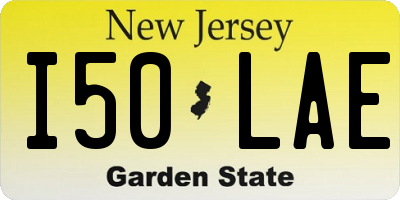 NJ license plate I50LAE