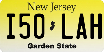 NJ license plate I50LAH
