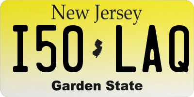 NJ license plate I50LAQ