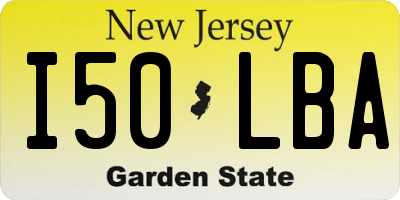 NJ license plate I50LBA
