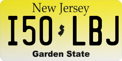NJ license plate I50LBJ