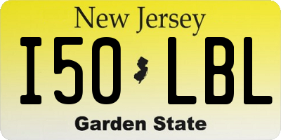 NJ license plate I50LBL