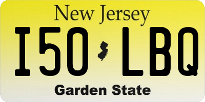 NJ license plate I50LBQ