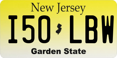 NJ license plate I50LBW