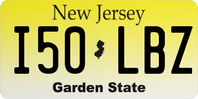 NJ license plate I50LBZ