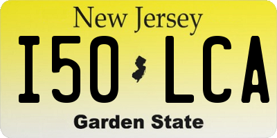 NJ license plate I50LCA