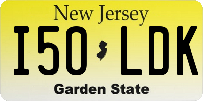 NJ license plate I50LDK