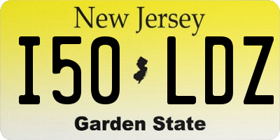 NJ license plate I50LDZ