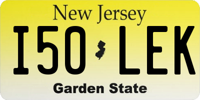 NJ license plate I50LEK