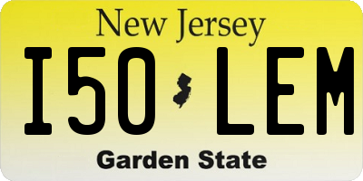 NJ license plate I50LEM