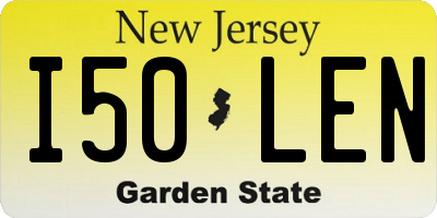 NJ license plate I50LEN