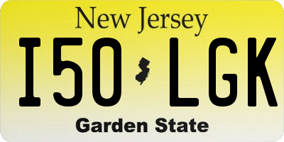 NJ license plate I50LGK