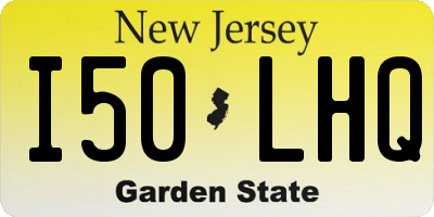 NJ license plate I50LHQ