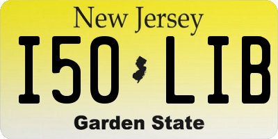 NJ license plate I50LIB