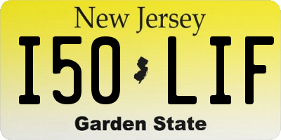 NJ license plate I50LIF
