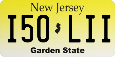NJ license plate I50LII
