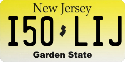 NJ license plate I50LIJ