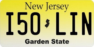 NJ license plate I50LIN