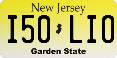 NJ license plate I50LIO